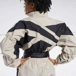 Reebok Women's Cardi B Woven Crop Jacket